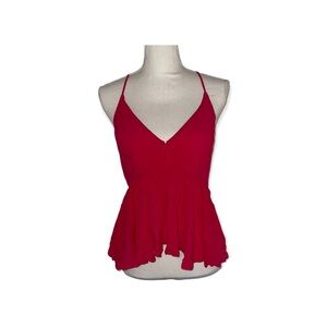 EXPRESS Pink Babydoll Tank With Adjustable Straps & Zipper Back M
